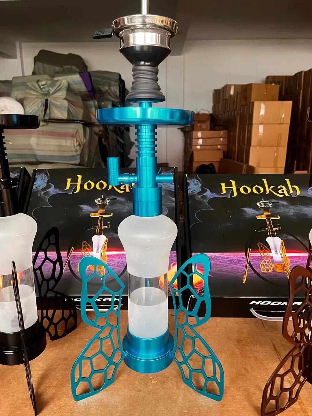 Hookah Snake Model Full Set Metal and Resin Base with Colors LED Light Shisha Snake Set