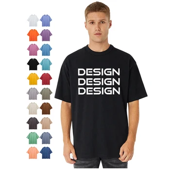 Blank Mens Oversized T Shirt Custom Puff Printing Logo Plus Size 100% Cotton Unisex Short Sleeve Tee Tshirt For Men Women