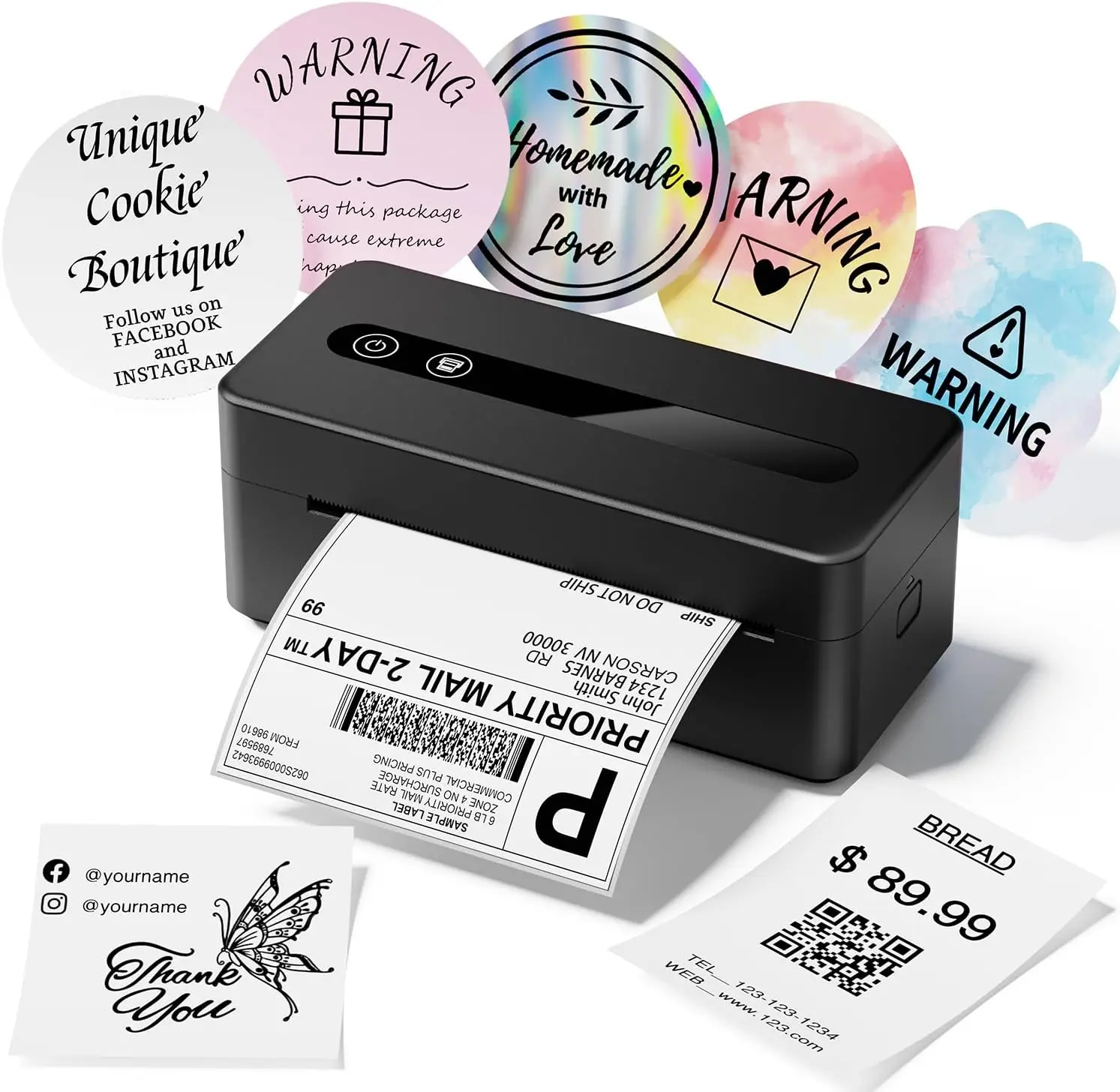 Thermal Shipping Label Printer PM-2411-BT - Wireless & Efficient
