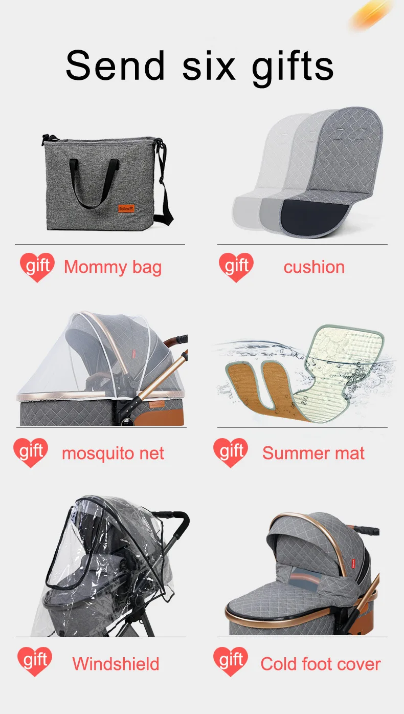 High Quality 3-in-1 Travel System Baby Stroller Two-Way Push Chair with Carrycot for Sitting and Lying