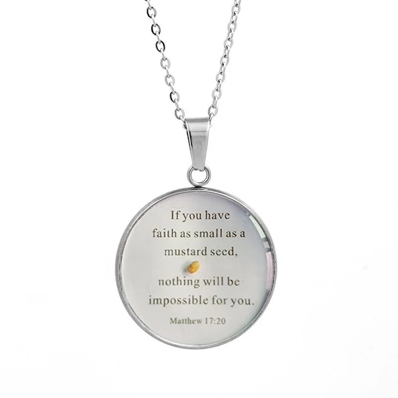 Matthew 17:20 Inspirational Stainless Steel Bible Verse Necklace Religious  Christian Jewelry Gift for Anniversaries Faith Can