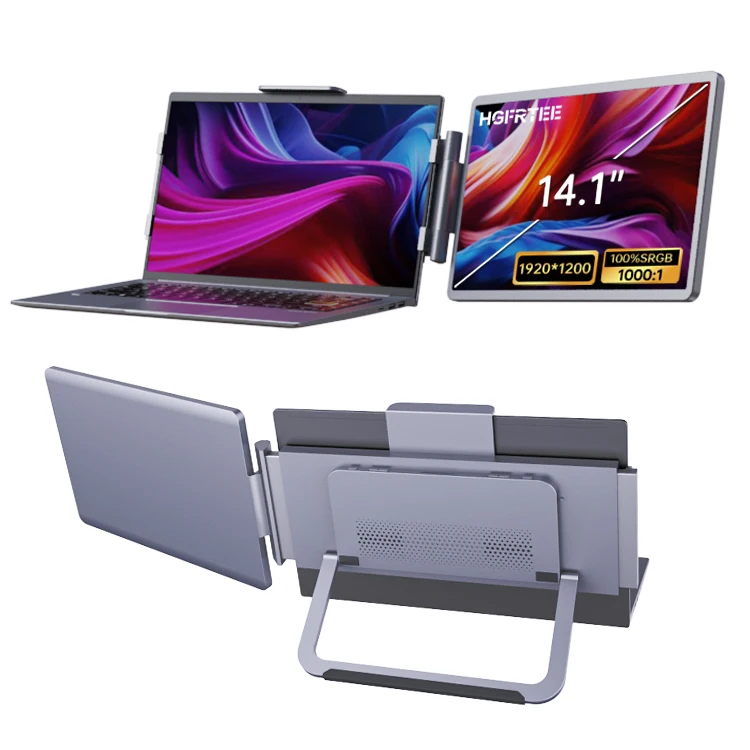 Portable 14-Inch LCD Monitor for Dual-Screen Laptop Extender