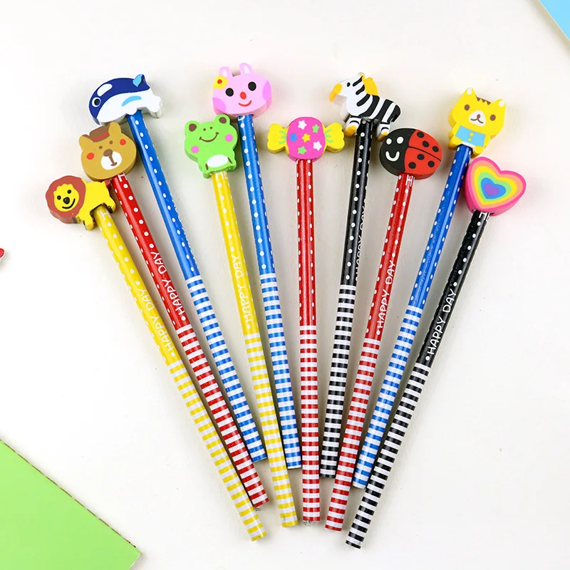 Custom Gift Animal Eraser Topper Pencils Cute for Kids