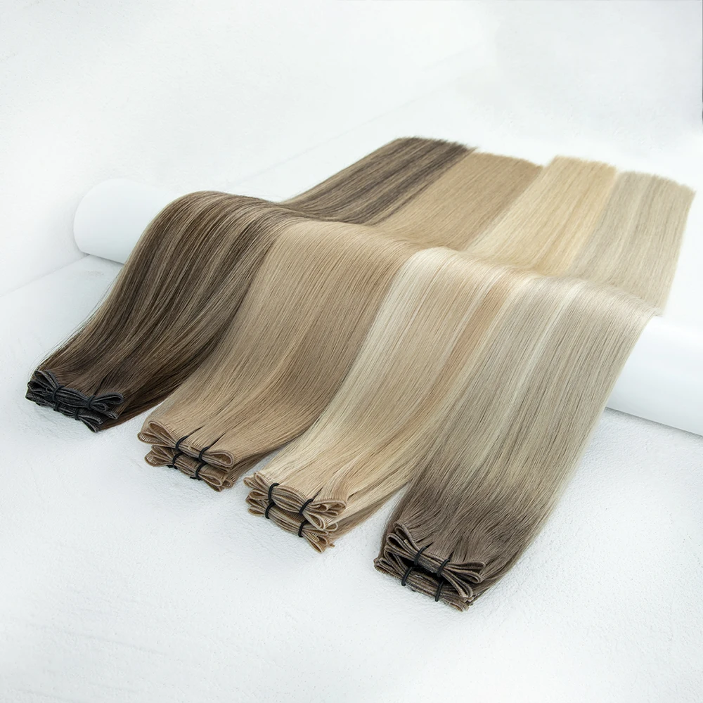 LeShine New Arrival double weft cuticle aligned raw virgin hair russian human hair genius weft hair extensions factory