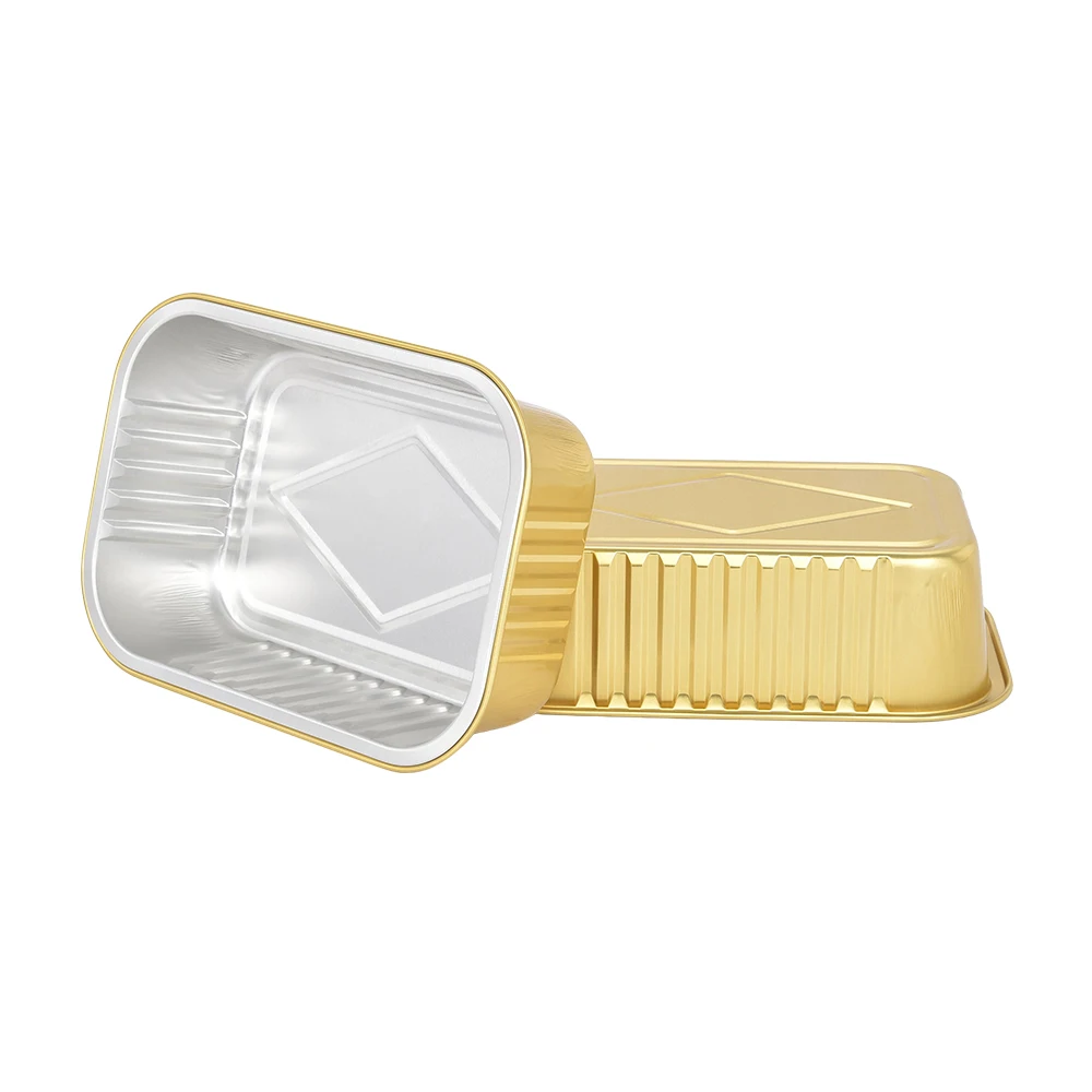 TIA C550 Smooth Wrinkle Free Foil Container Flat Surface Takeout Tray Leak Proof Foil Container for Restaurant Delivery