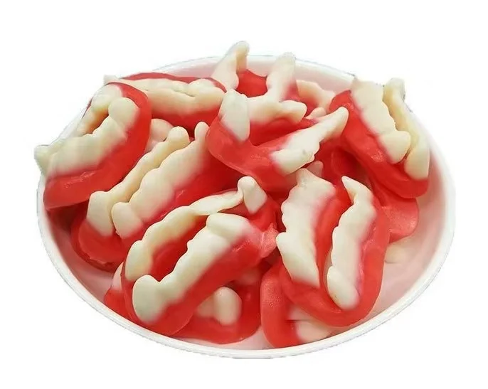 Funny Tooth Shape Fruit Shape Soft Candy Halloween Gummy Candy Halloween Vampire Scare Funny Teeth Shaped Jelly Gummy Candy