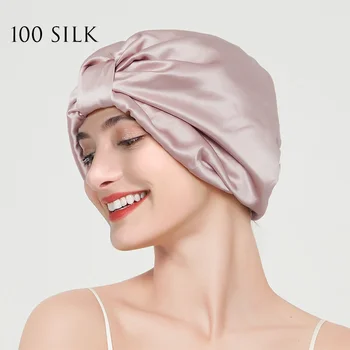 6A Grade 100% Pure Silk Double Layer Elastic Wide Band Turban for Sleeping