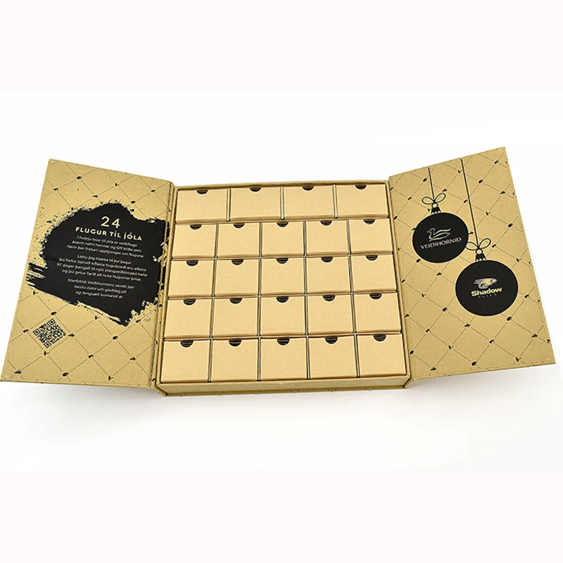 Factory Wholesale Christmas Luxury Advent Calendar Packaging Box Cosmetic Advent Calendar With Drawers Box manufacture