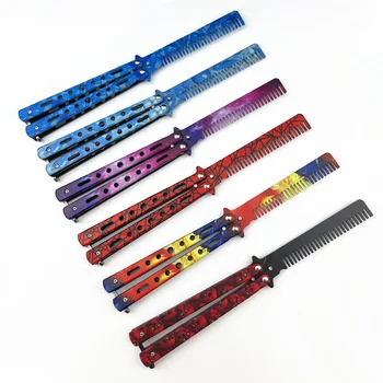 Dull Blade Folding Practice Stainless Steel Butterfly Knifes Butterfly Comb Knife