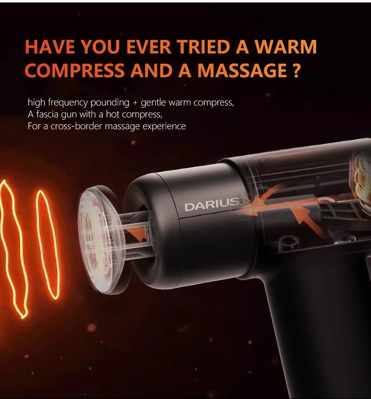 Darius Best Handheld Deep Tissue Massage Gun Sharp Image Massager for Body and Head with Comfortable Percussion Brushless Motor