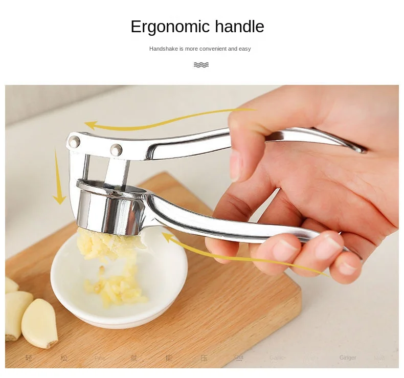 304 Stainless Steel Manual Small Garlic Press Pour Garlic Paste Kitchen