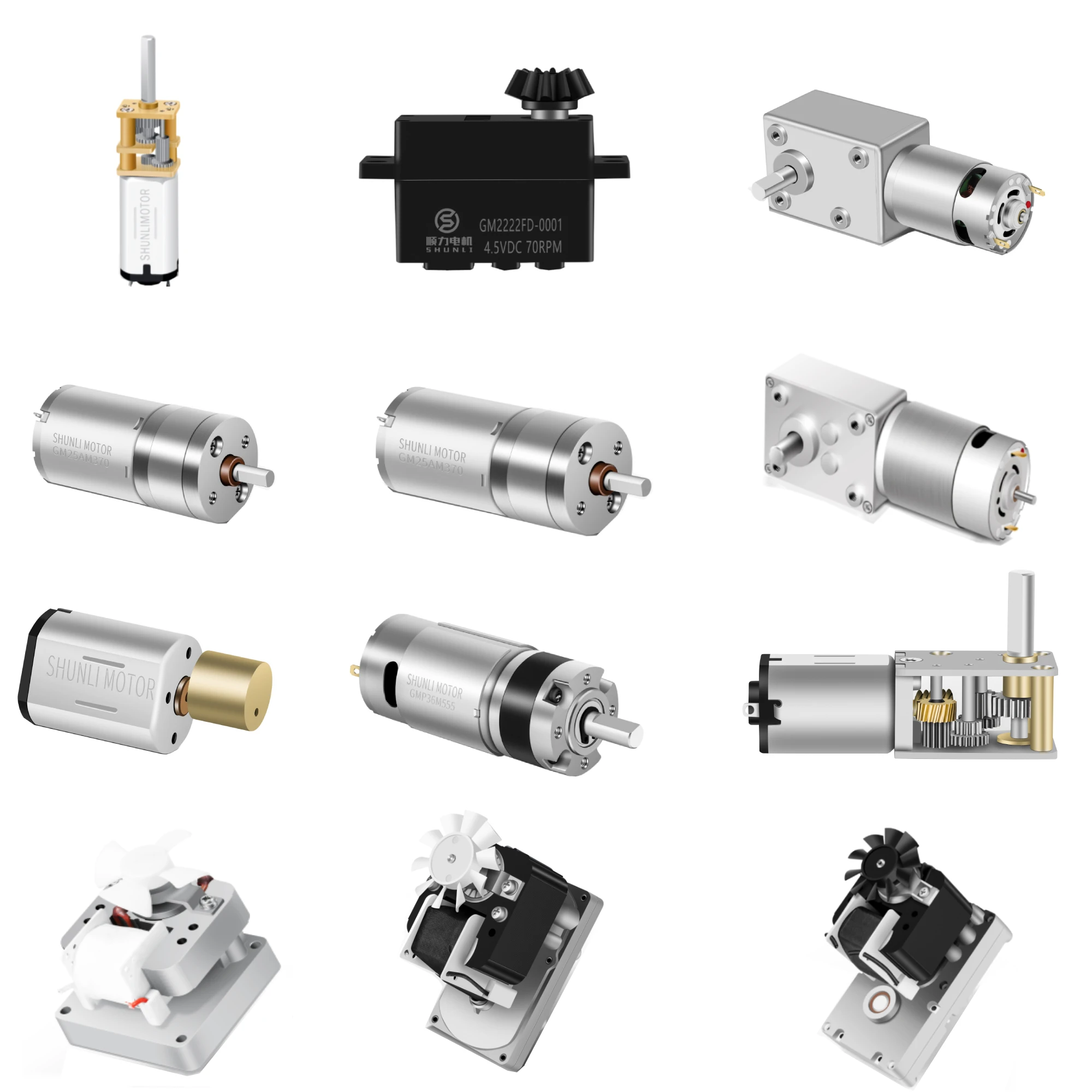 90 Degree Worm Gear Motor 6V 12V DC - D-Shaped Shaft, Drip-Proof
