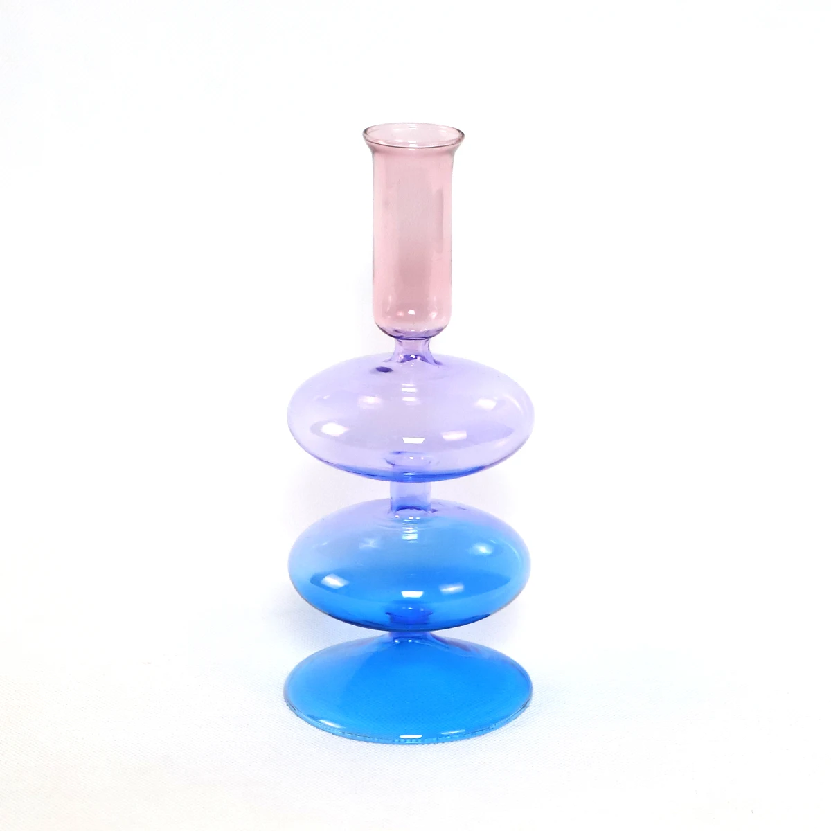 Wholesale Customized Home Table Decor Colored Glass Wedding Centerpieces Candlestick Holder Pillar Tea Light Taper Candle Holder