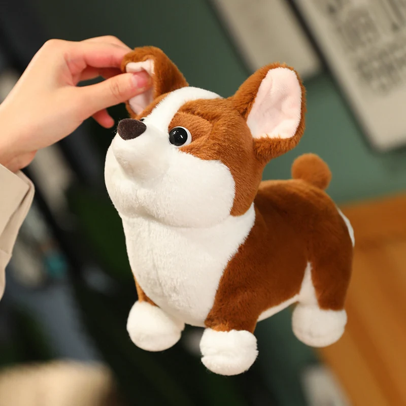 Premium Quality Stuffed Hamburger Corgi Cartoon Cute Short Leg Welsh Corgi  Pembroke Puppy Dog Plush Toys Customized Logo Doable