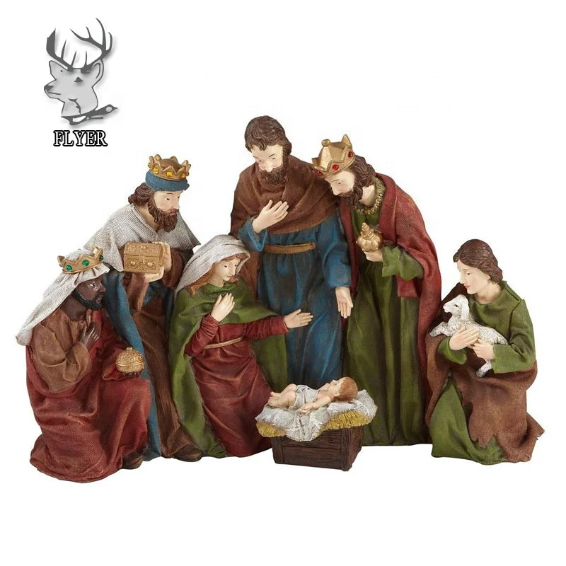 Factory Price Large Size Resin Nativity Set Catholic Religious Holy Family Fiberglass Religious Statues for Sale