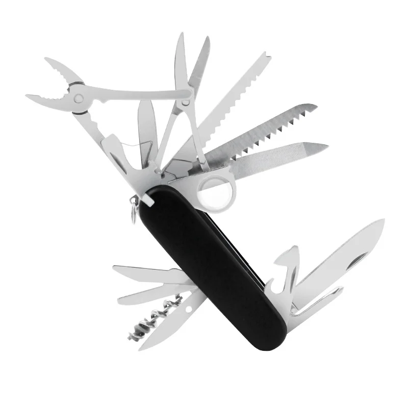 Wholesale 17 in 1 Multi Tool Keychain Small Folding Pocket Knife Multifunctional Stainless Steel Swiss Knife