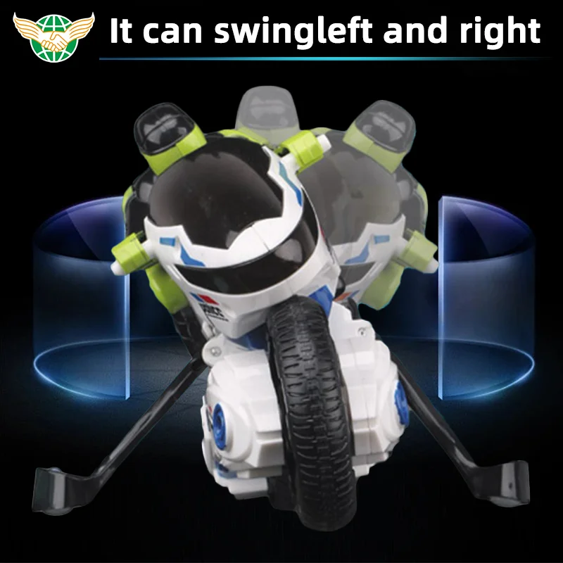 4CH 2.4G Mini RC Electric Plastic Stunt Motorcycle 360 Degree Radio Control Police Toy Kids Boys' Gifts Remote Controller