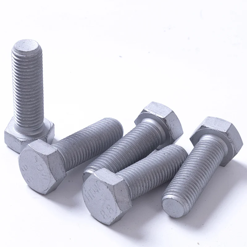 Grade 8.8 SCM435 DIN 933 Hot Dip Galvanized Hex Head Bolts - M24
