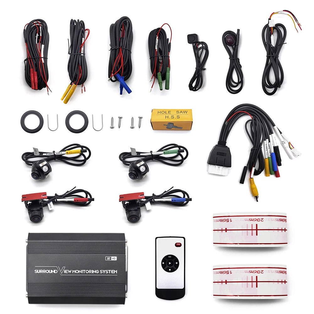 Universal 3D 360 Surround View System with 4 Car Camera Full HD