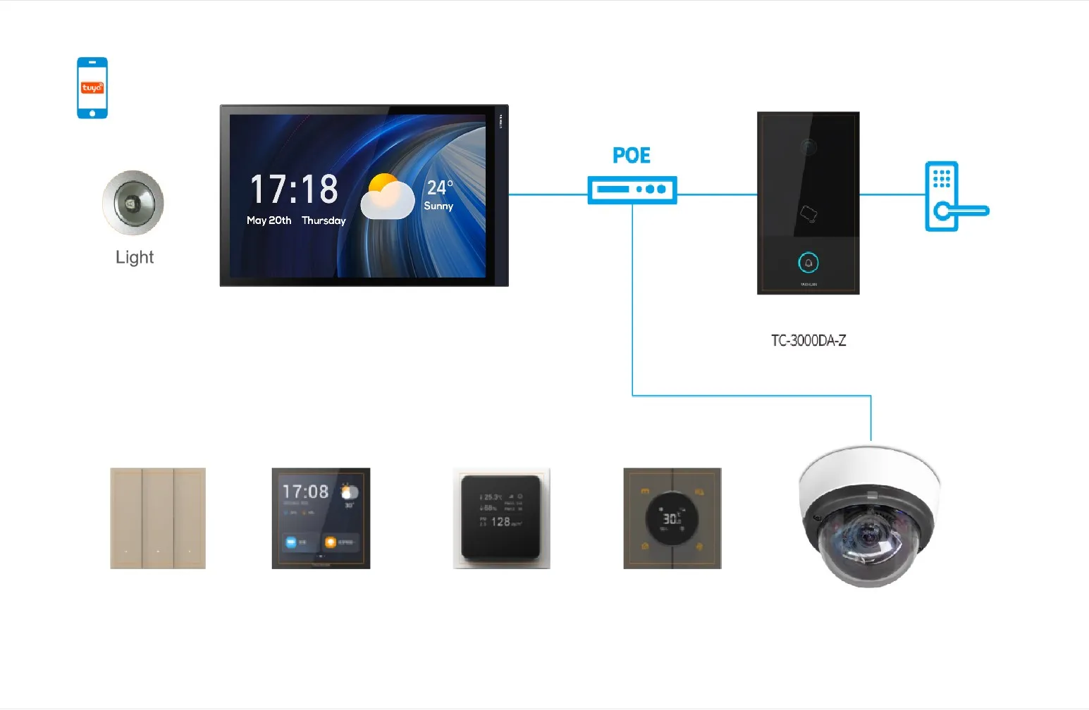 WiFi Video Door Phone System with Night Vision Camera Metal Ring Doorbell Intercom IR 2-Way Intercom IP/tcp Video Doorbell Unit