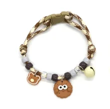 Simple and Colorful Adjustable cat and Dog Pet Collars with Cute Footprints and Colorful Bells, Adjustable Collars