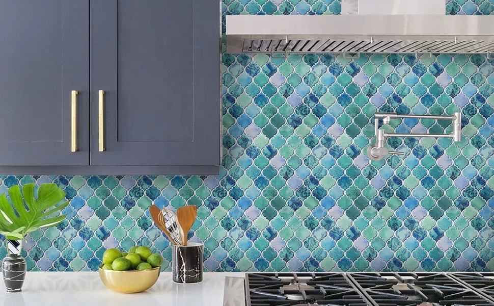 Adhesivo Para Azulejos, 15 X 15 Cm, 36 Pulgadas, Cocina Moderna, Color