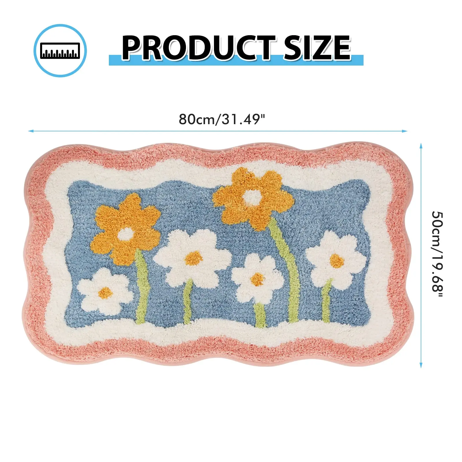 Wholesale Cute bathroom superfiber soft bath mat non-slip plush fluffy bath mat details