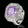 Ice Flower cut purple diamond ring