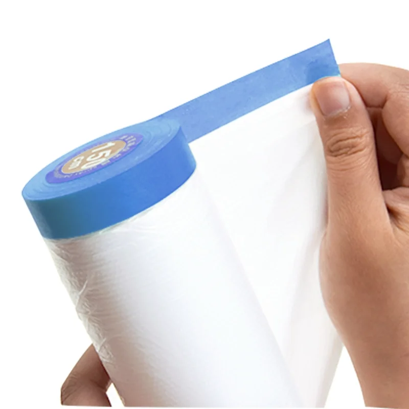 Pre Taped Painter Painting Vinyl Plastic Film Decoration Light Weight