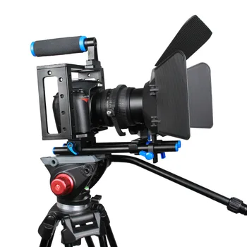 YELANGU Portable DSLR Mini Camera Cage Shoulder Mount Rig Kit C100 Contain Follow Focus Matte Box Support Universal Cameras product image