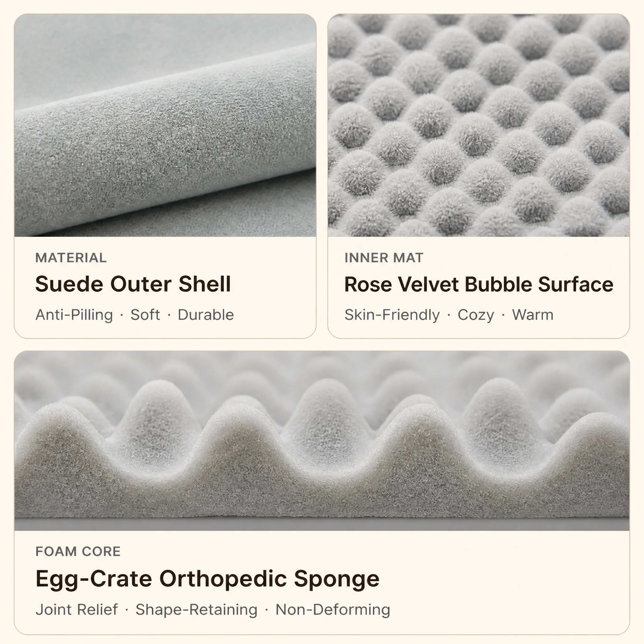 Orthopedic Egg Crate Foam Pet Bed — Product details 4