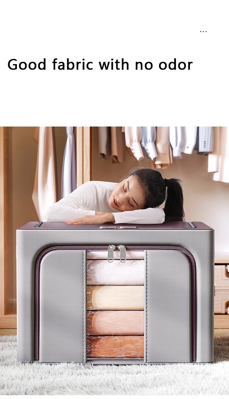Cloth Steel Frame Folding Cloth Storage Box Organizer For Clothes Boxes