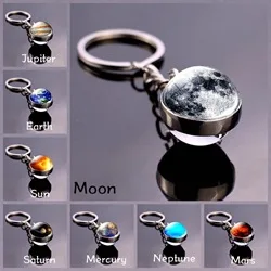 Space Key Rings Moon Keychain - Solar System Planet Keyrings Space Decor