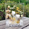 Borsa a fiori bianca + cornice per foto in acrilico (invia colla a fiori di fango Lig