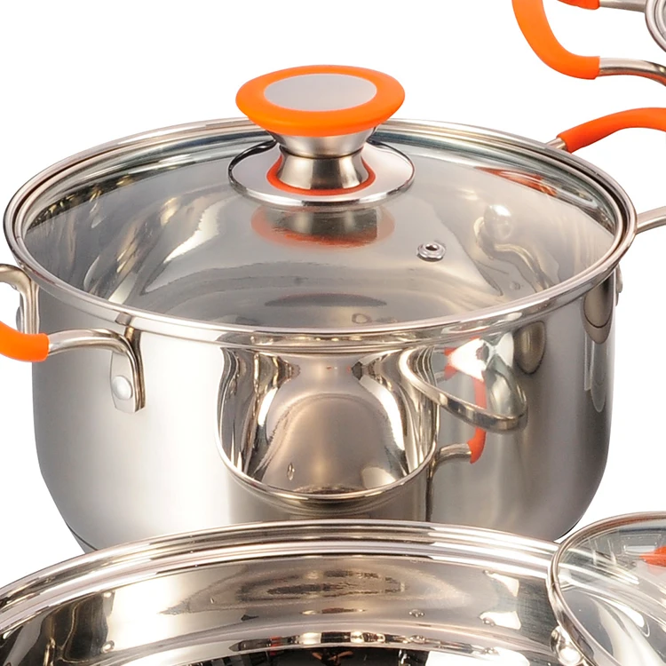 Customize Kitchen Non Stick Cookware Set Large Soup Pots Stainless Steel Chef Cookware Sets details