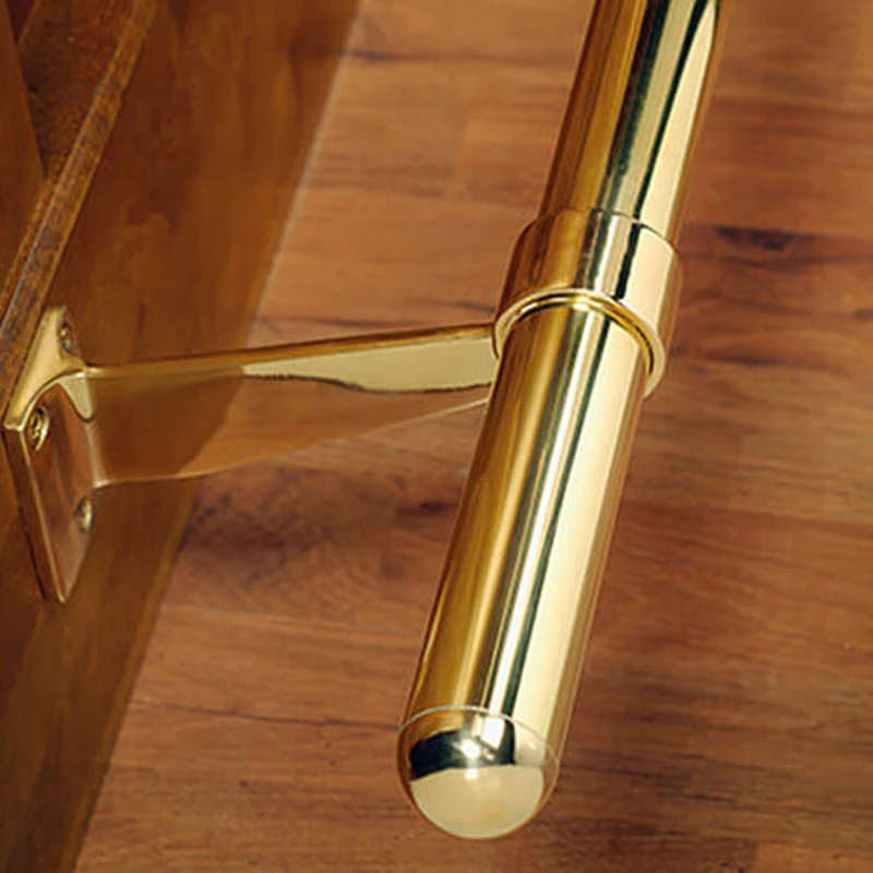 Brass Finish Solid Stainless Steel Bar Kitchen Foot Rail Kit Bracket