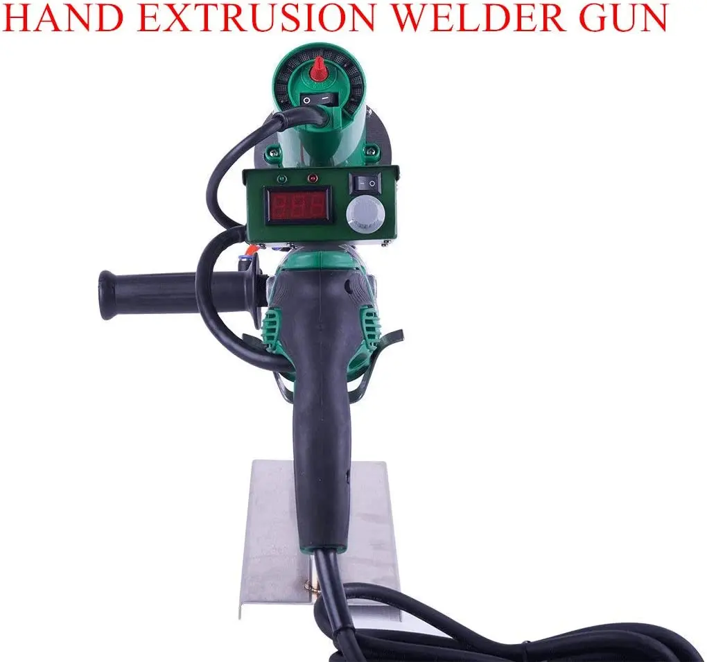 1600W Electric Handheld Extruder Welding Gun PP HDPE LDPE Pipe Welding Machine Kit 110V/220V 20-600C Cool/Hot Air