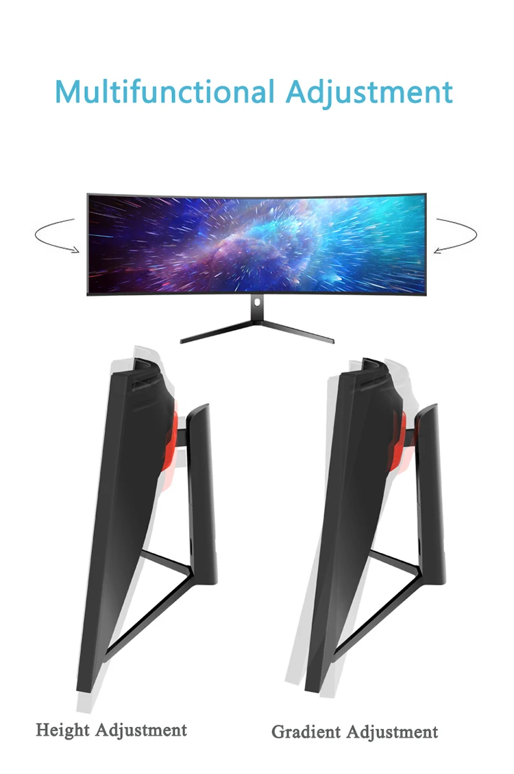 49 Inch Curved Screen Monitor 5K 32:9 144Hz Gaming Display with LED ...
