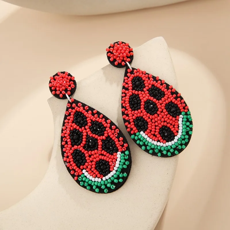 Watermelon Welcome Watermelon Seed Bead Earrings Paparazzi Summer
