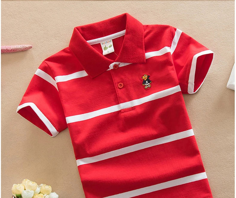 Child Polo Cotton Toddler Polos T Shirt Short Sleeve School Boy Kids ...