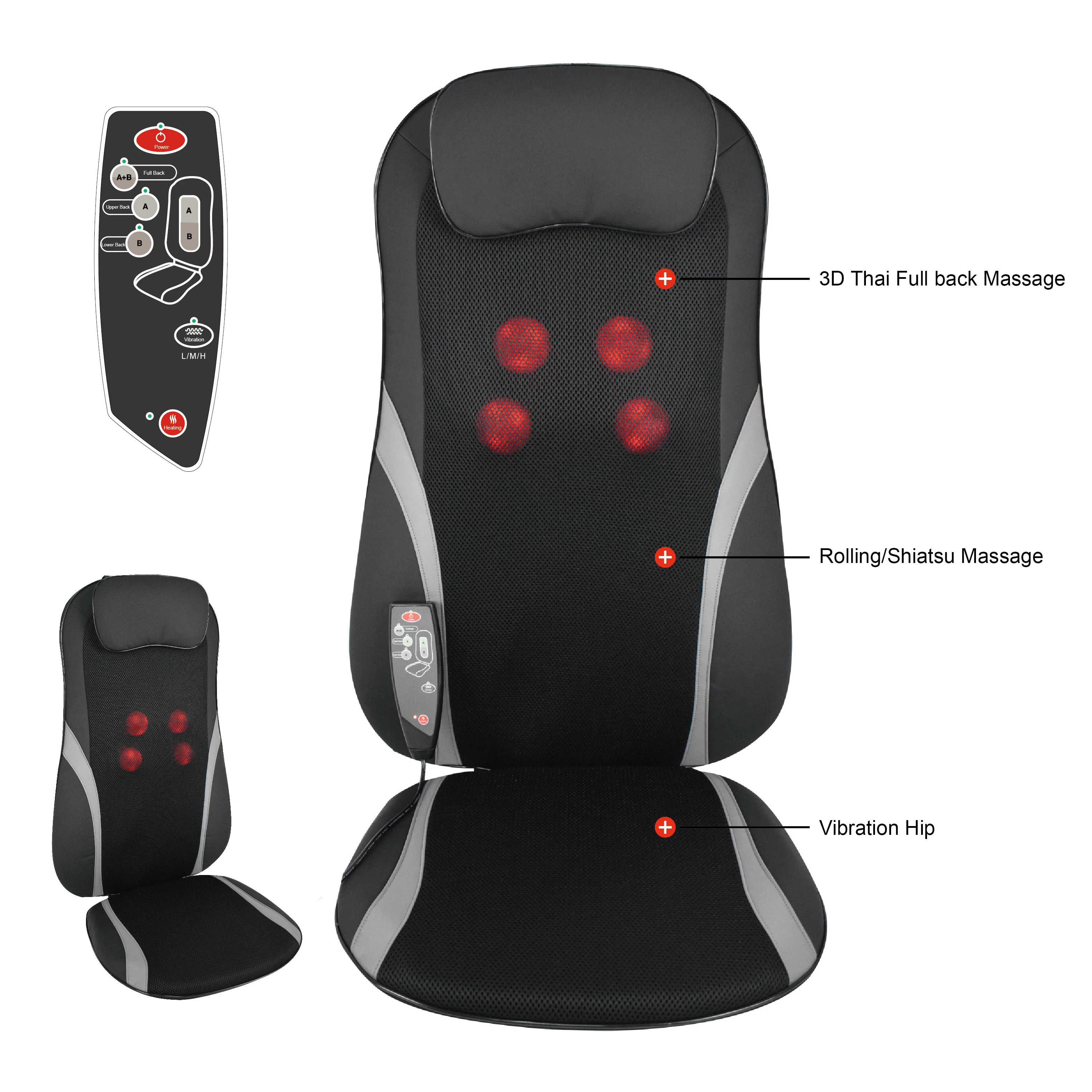 Customized 3d Rolling Kneading Back Massage Machine Seats Vibrator