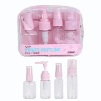 keli beauty cosmetic tools pink and blue color travel bottle set and empty plastic spray bottle supplier