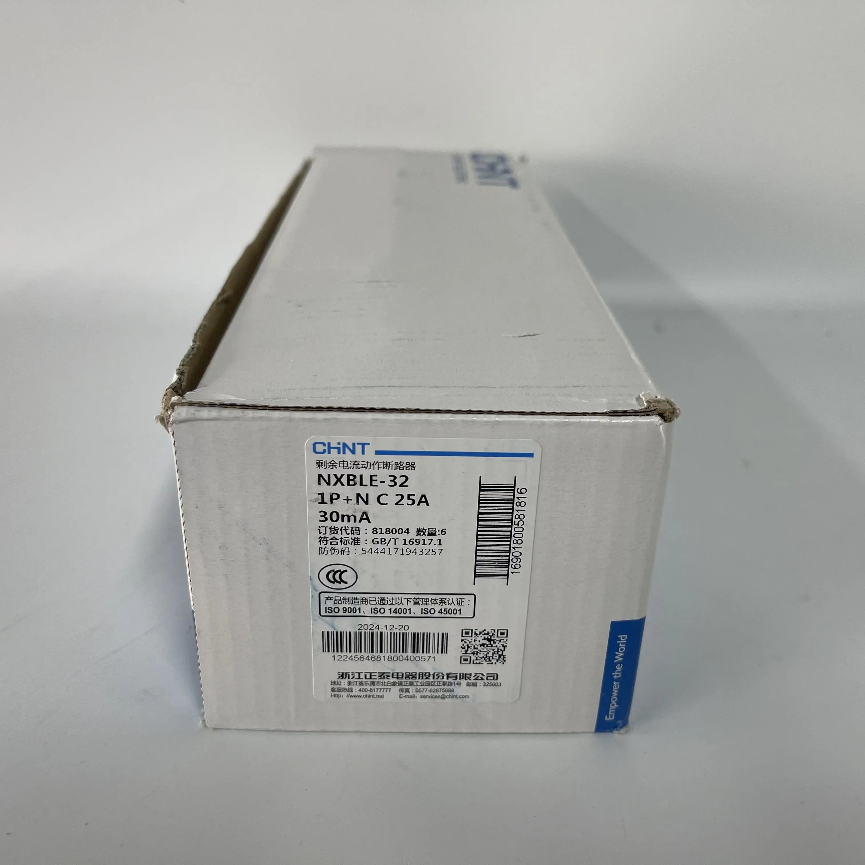 CHNT Residual Current Circuit Breaker RCBO NXBLE-32 1P+N C 25A 30mA