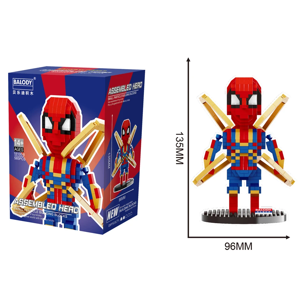 Bausteine Spiderman Super Hero Figur Kinder DIY Spielzeug Modell Sammeln