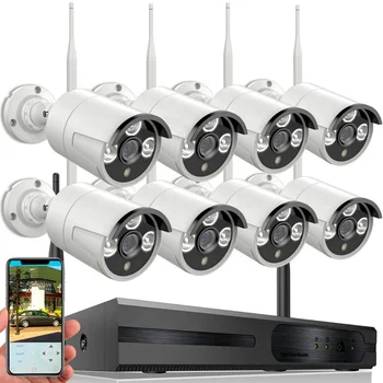 Network hd 8 channel kit nvr dvr set system ip wireless security wifi cctv camera