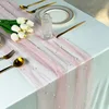 Pink gauze and white beads