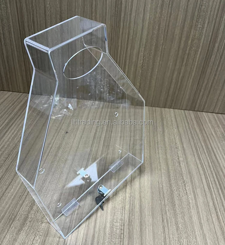 Transparent Perspex Condom Dispensee Box with Lock Key for Sale Special Funnel Shape Custom Wall Mounted clear Condom Dispenser