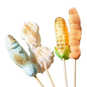 Custom OEM Roasted Marshmallows Internet Celebrity Snack Bulk Packaged Mint Flavored Candy with Coating Decoration