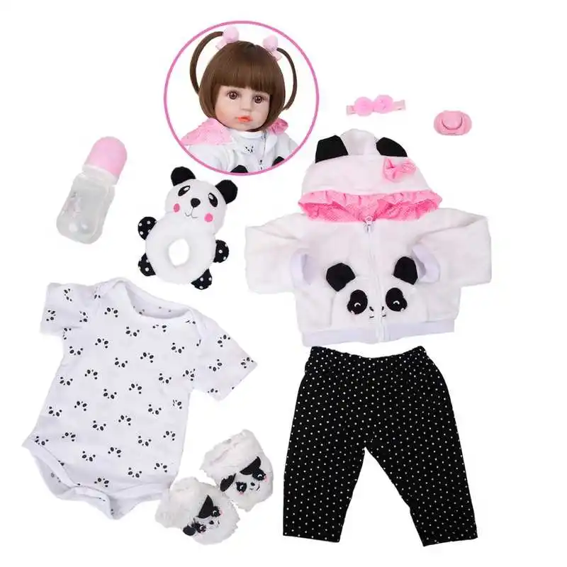 19 дюймов сестры Reborn Baby кукла девочиковая игрушка живые Bebe Reborn Baby Doll наборы силиконовая Возрожденный ребёнок