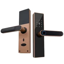 Apartment Home Room Digital Password Keyless Entry Tuya APP Control Fingerprint Smart Door Lock